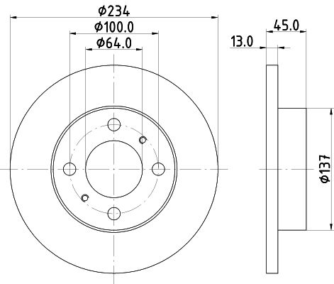 HELLA PAGID Тормозной диск 8DD 355 105-761